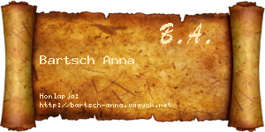 Bartsch Anna névjegykártya