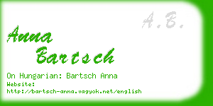 anna bartsch business card